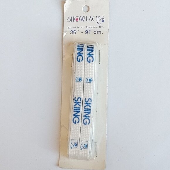 VINTAGE SHOWLACES SKIING Boot Laces Replacements NEW OLD STOCK 36" / 91 cm - Picture 1 of 3